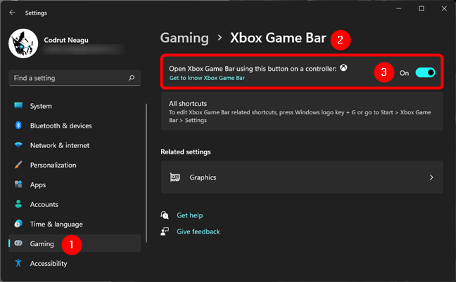 Open Xbox Game Bar using the Xbox button on an Xbox controller