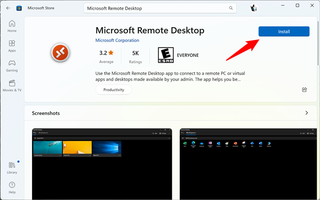 Installing the Microsoft Remote Desktop client