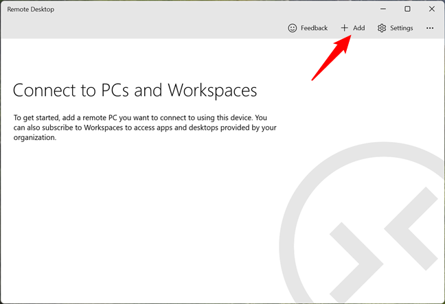 The Add button from the Microsoft Remote Desktop app