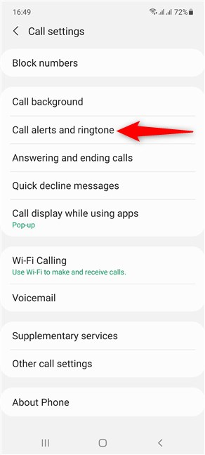 Access Call alerts and ringtone
