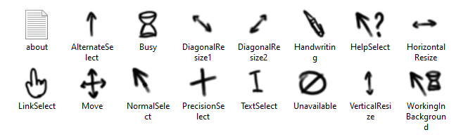 The cursors in this set look hand-drawn