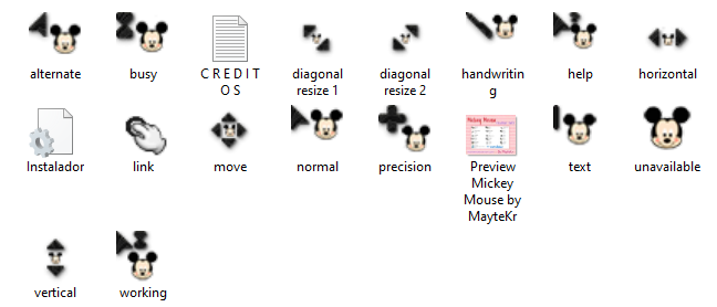 Mickey Mouse cursors