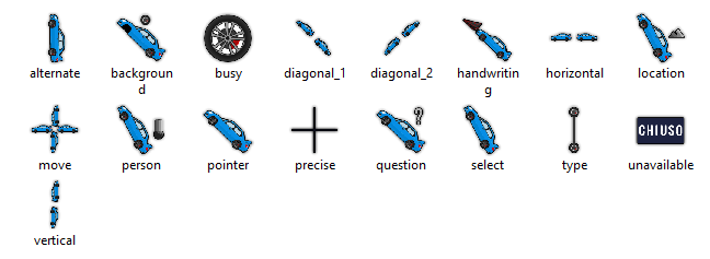 The Hirochi Sunburst AWD Cursors are all about racing cars
