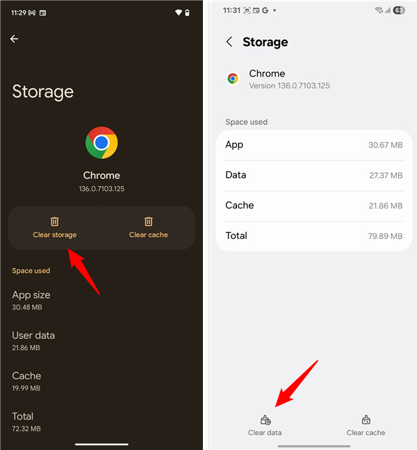 Tap Clear storage or Clear data