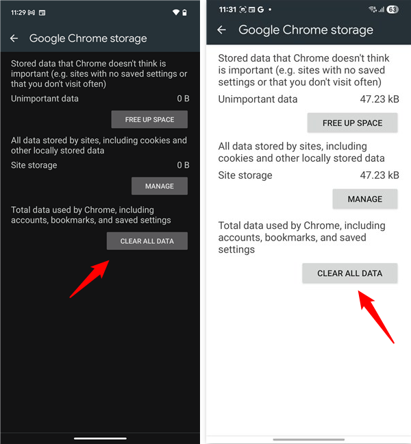 Google Chromeâs storage cleanup options