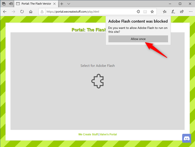 how to unblock adobe flash player on windows 10 edge