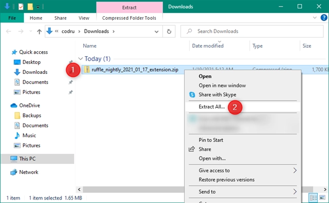 Extracting the Ruffle Flash browser extension