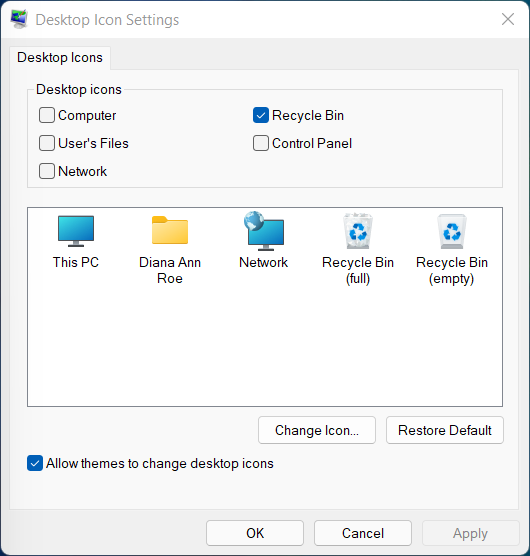 Remove Recycle Bin from Desktop