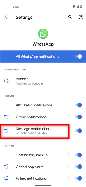 Access Message notifications