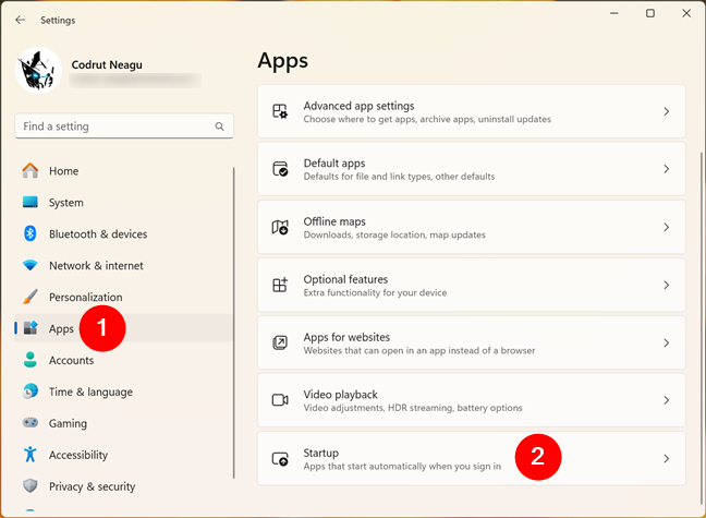 How to get to the list of startup programs in Windows 11