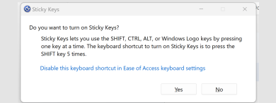 How to turn off Sticky Keys in Windows