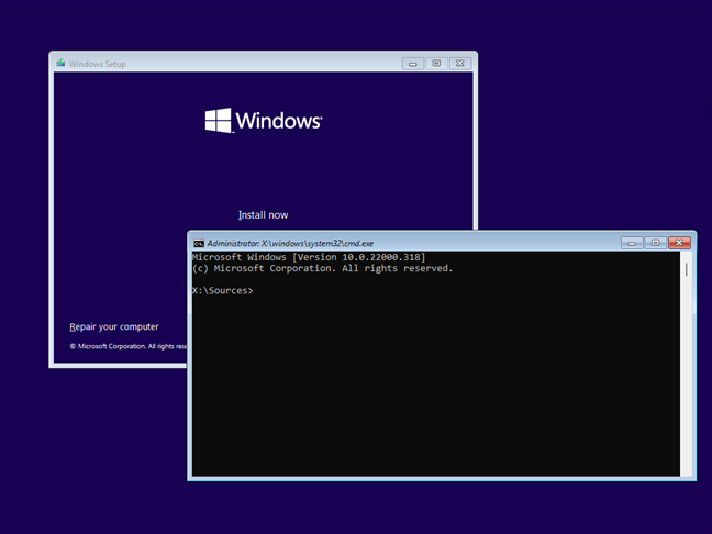 Run cmd.exe the command prompt in administrator mode on Windows 8.1 / 10