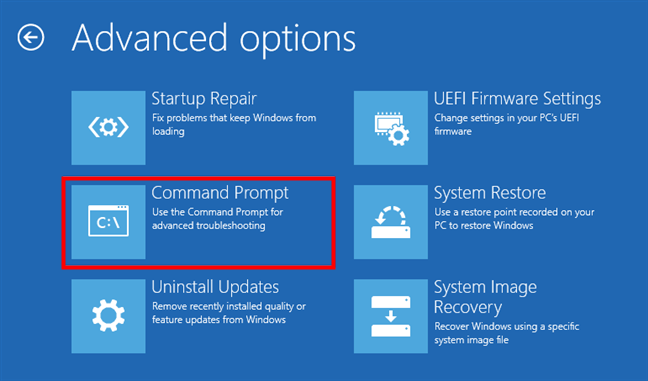 Open Command Prompt before booting Windows