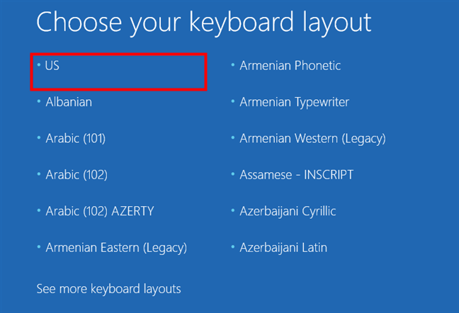 Choosing a keyboard layout