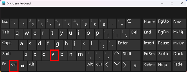 The Paste shortcut keys are Ctrl + V