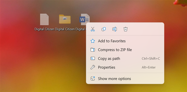 Once selected, you can take actions on multiple files
