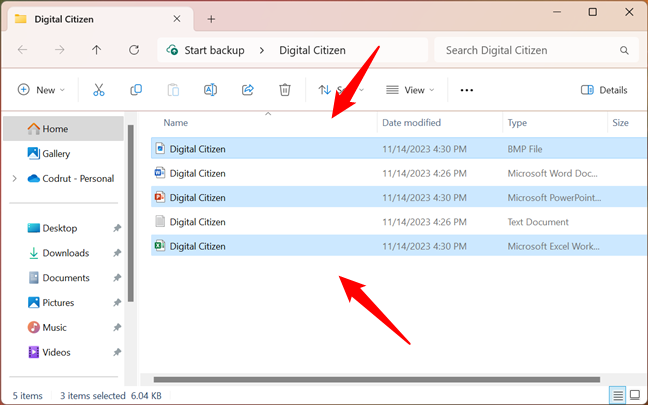 How to select multiple files not in a row using the keyboard