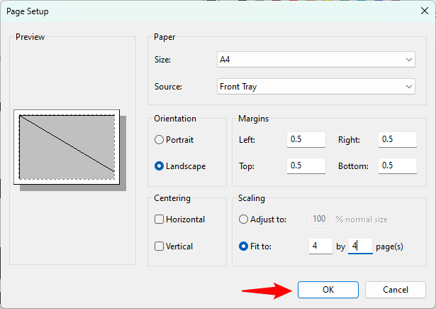 Saving the image print scaling settings
