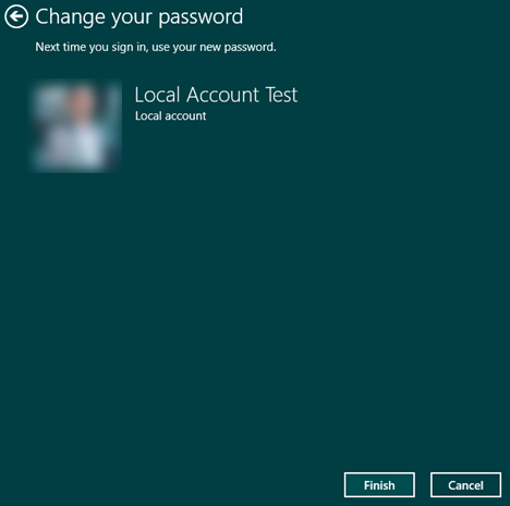 Windows 8.1, PC Settings, user, account, local, password, change
