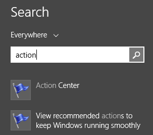 Action Center, Windows 8, Windows 8.1, security, checks, management