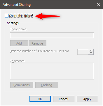 Stop sharing a folder