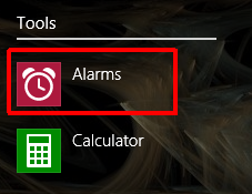 Windows 8.1, alarms, create, edit, turn off, delete