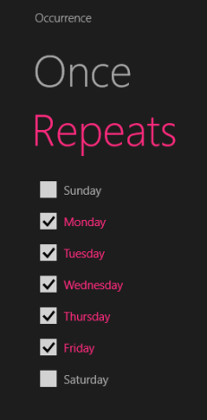 Windows 8.1, alarms, create, edit, turn off, delete