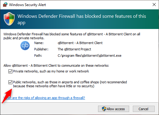 Choosing to allow a program through Windows Firewall