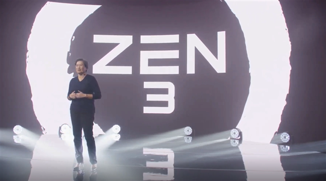 AMD's CEO, Lisa SU, starting the Zen 3 presentation