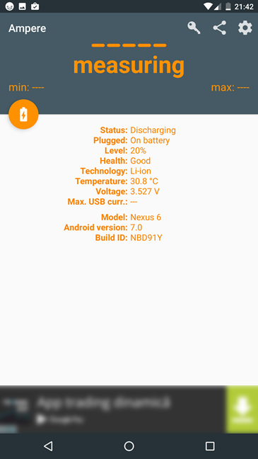 Ampere, Android, app, battery