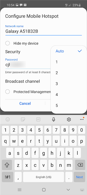 Manually selecting another Broadcast channel