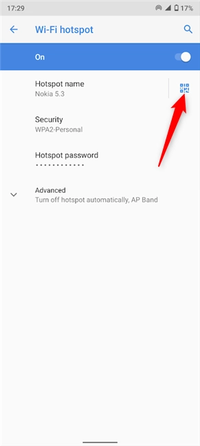 Tap to Share hotspot