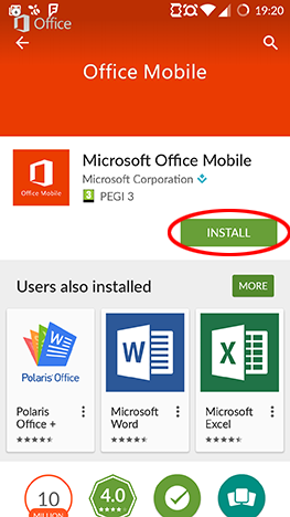 Android, Microsoft, Office, Word, Excel, PowerPoint, Google, Play, apps, install, setup