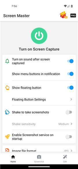 Screen Master is a versatile screenshot taking app