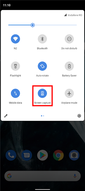 Take a screenshot on Android from Quick Settings