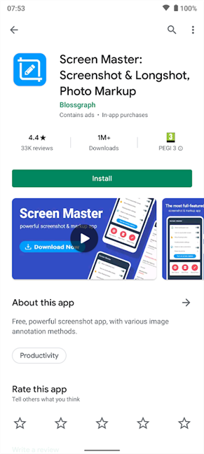 Google Play'den Screen Master edinin
