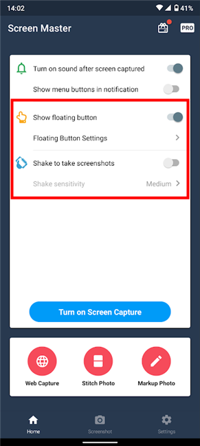 Screen Master, Android'de ekran görüntüsü almak için yeni seçenekler sunuyor