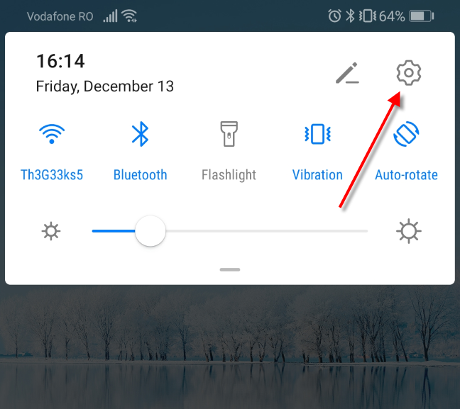 what is the cog icon above the messes where i can find settings