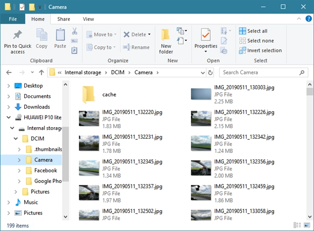 File Explorer only shows the Pictures and DCIM folders from Android