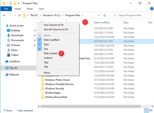Add the Date Created column to File Explorer