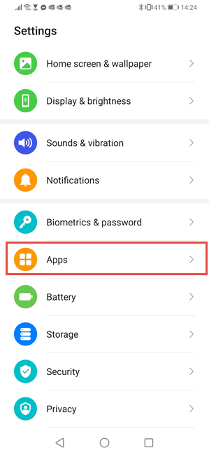 In Android Settings, tap on Apps or Apps &amp; notifications
