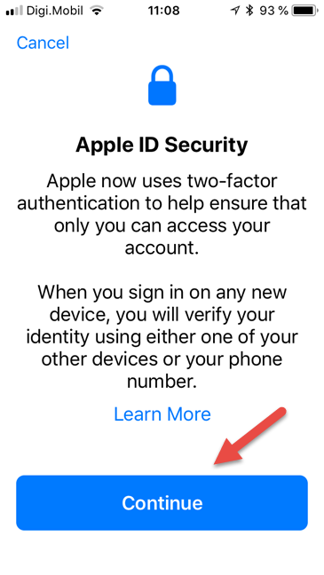 Apple ID, two step authentication