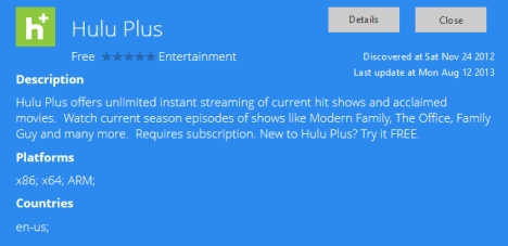 Windows Store, MetroStore Scanner, apps, countries, information