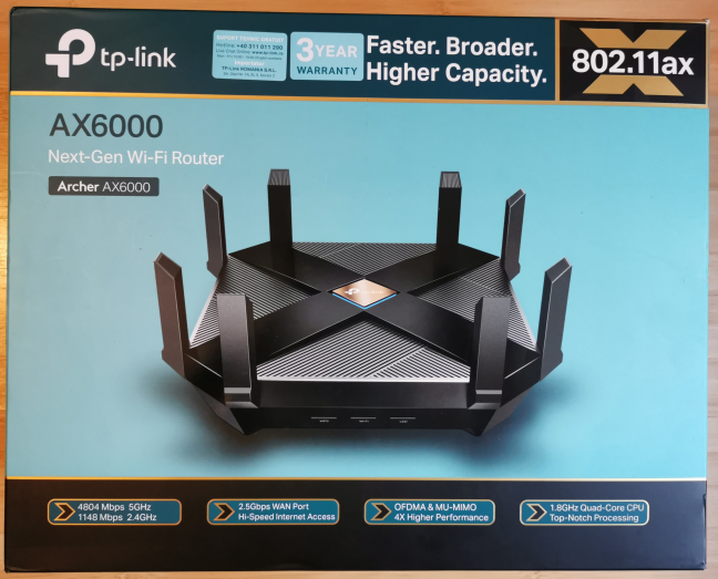 The packaging used for TP-Link Archer AX6000