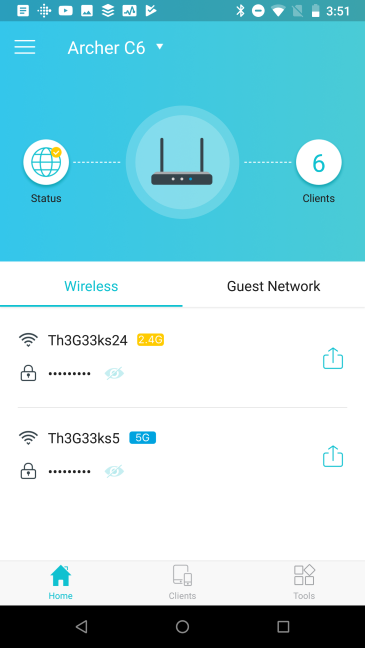 The TP-Link Tether mobile app