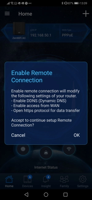 Remote management with the ASUS Router app