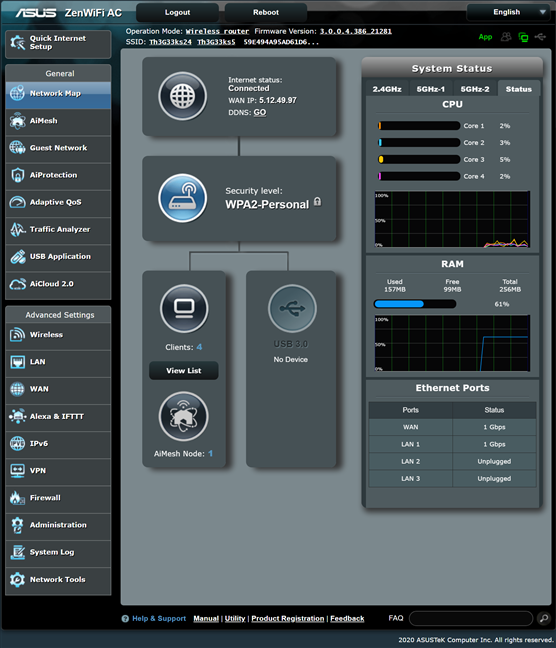 The firmware on the ASUS ZenWiFi AC (CT8)