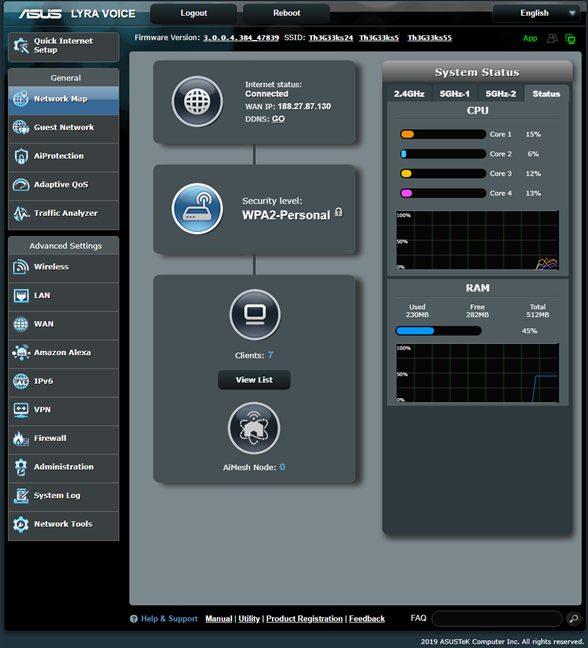 The firmware on the ASUS Lyra Voice