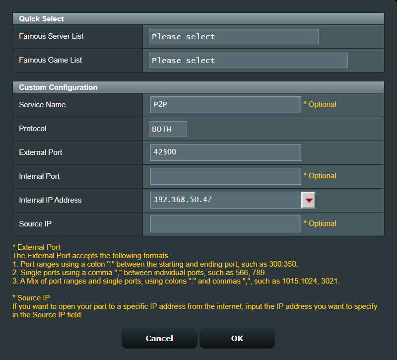 Manually configure the port forwarding for BitTorrent