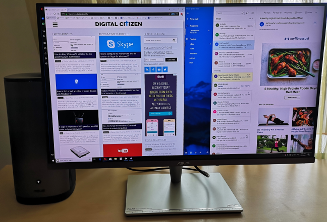 Apps side by side on ASUS ProArt PA32UC